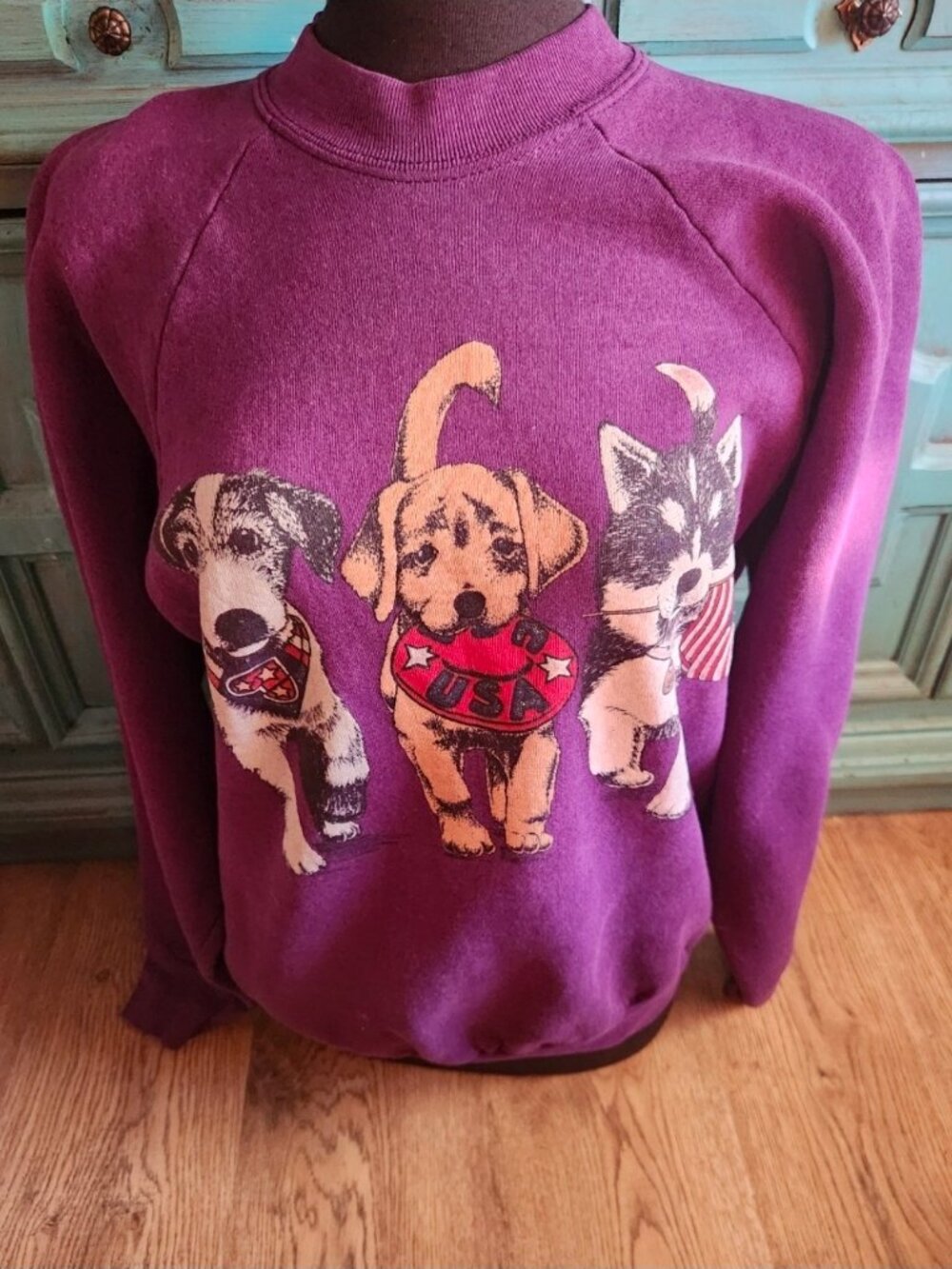 Vtg 90s Bob Harrison style Dog crewneck